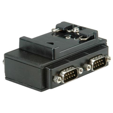 USB 2.0 to RS232 Adapter, for DIN Rail 4 Ports, Nero, 22,5 x 63,5 x 80,5 mm - Foto 1